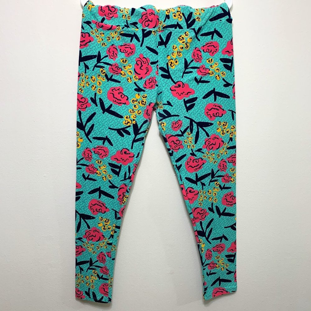 LuLaRoe Leggings- Green with florals